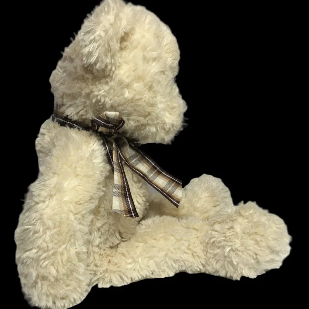 Ty Classic Charisse Ivory Cream Teddy Bear 2006 Beanbag Plush Plaid Bow RARE HTF - Picture 4 of 8